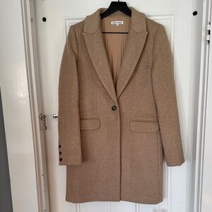 Reformation light camel knee length coat